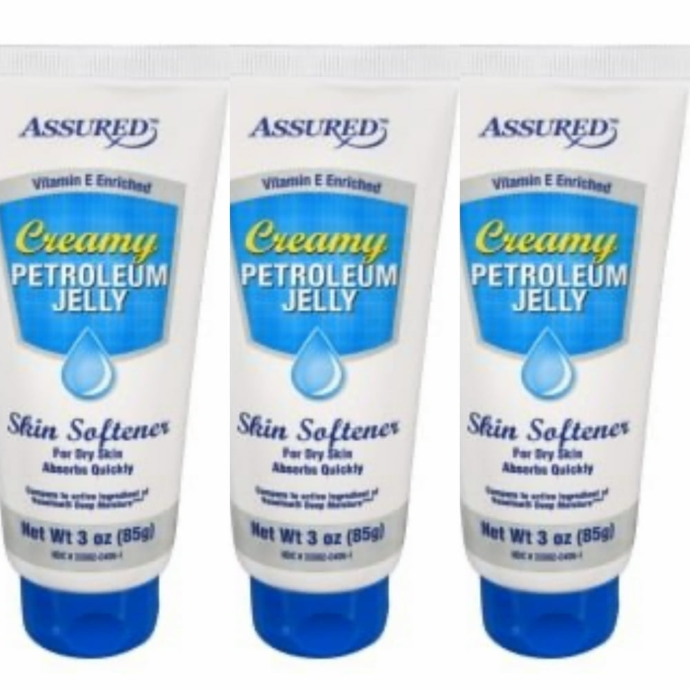 3 Creamy Petroleum Jelly, Skin Softner For Dry Skin With Vitamin E 3 oz