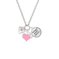 thumbnail image 2 of Delight Jewelry Silvertone Large Light Pink Crystal Heart - Light Pink Heart Nurse Strong Zoe Necklace, 2 of 4