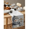 thumbnail image 6 of nqOlkjepod Grey Snowman Christmas Table Runner 72 Inches Long Farmhouse Dress Scarves, Xmas Snowflake Tree Gray Dining Tablerunner for Coffee Table/Kitchen Island/Party Décor, 18" x 72", 6 of 8