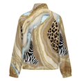 thumbnail image 6 of Jackets for Women Winter Coat Jackets Flannel Stand Collar Jacket(Golden Agate Animal Print Art,Size:S-4XL), 6 of 7