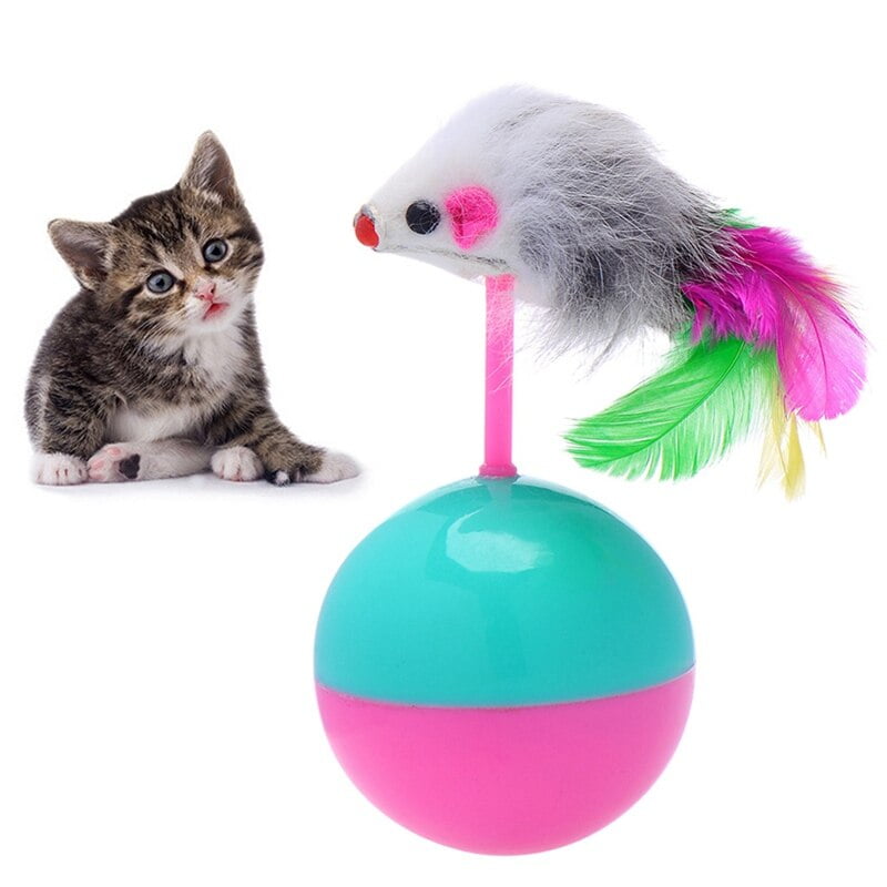 Pet Cat Tumbler False Mouse Cat Toys Interactive Cat Ball Toy Cat Teaser Toy 