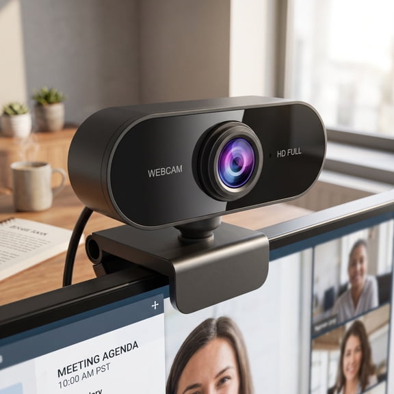 1080P Webcam with Microphone, Auto Focus PC Camera for Online Classes, Video Conferencing, Gaming
