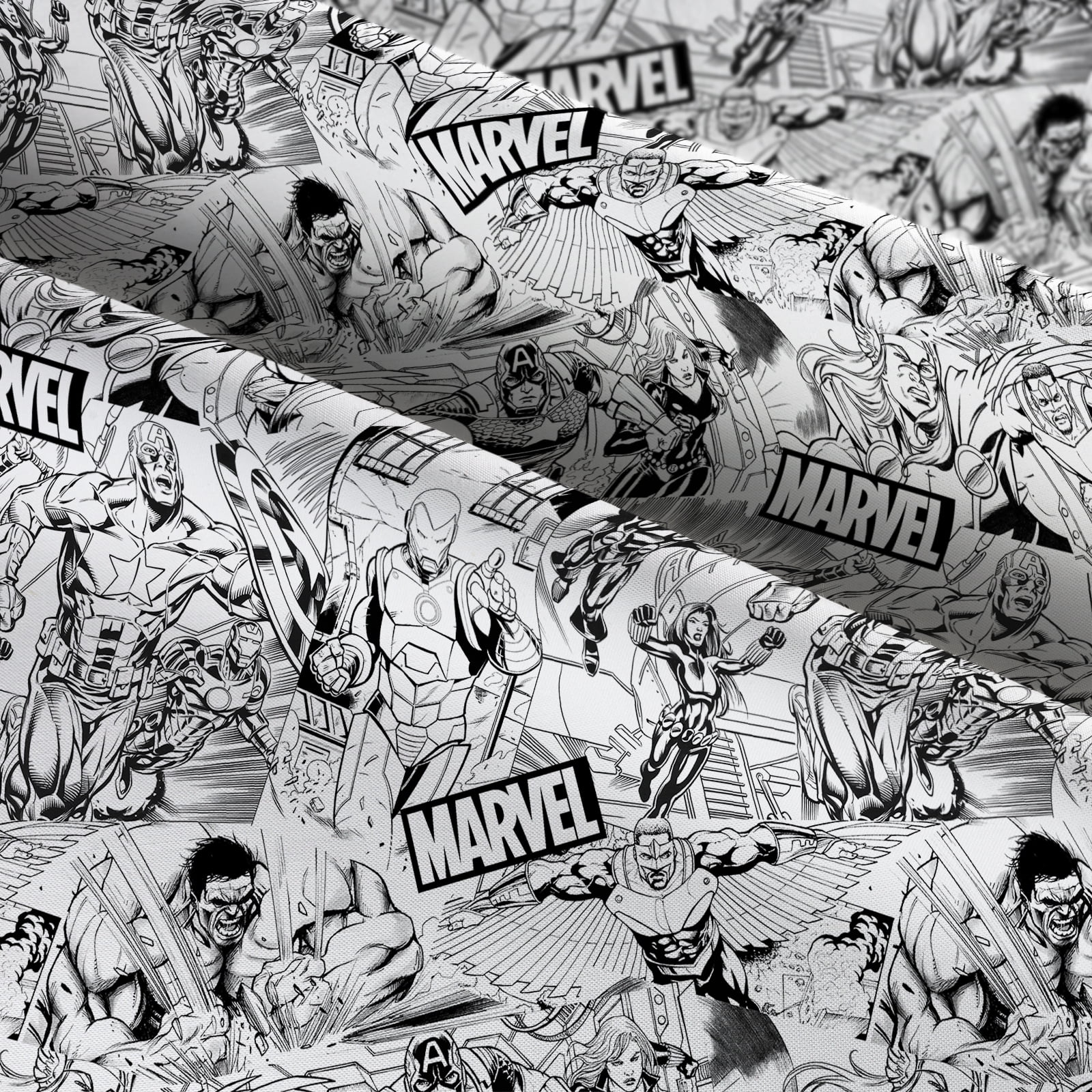 Springs Creative 43" 100% Cotton Marvel Avengers Sketch Sewing & Craft Fabric 15 yd By the Bolt, White