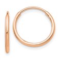 thumbnail image 1 of Quality Gold 10T963R 10K Rose Gold Polished Endless Tube Hoop Earrings, 1 of 1
