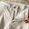 thumbnail image 5 of Pantalones vaqueros de cintura alta para mujer, pantalón sencillo e informal, ajustado, pierna ancha, pierna recta, con volantes, novedad de otoño, 5 of 5