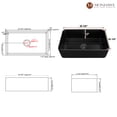 thumbnail image 5 of Mondawe 30" Fireclay Drop-In Undermount Single Bowl Kitchen Sink Thick Mounting Deck in Black, 5 of 9