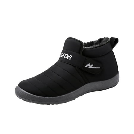 

Lovskoo 2024 Snow Boots for Women Round Toe Platform Winter Shoes Comfortable Warm Faux Fur Lined Ankle Booties Outdoor Slip On Waterproof Short Boots Black