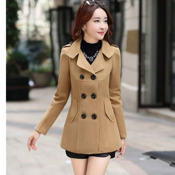 Real Wool Coats and Jackets Women Clothing Fashion Korean Woolen