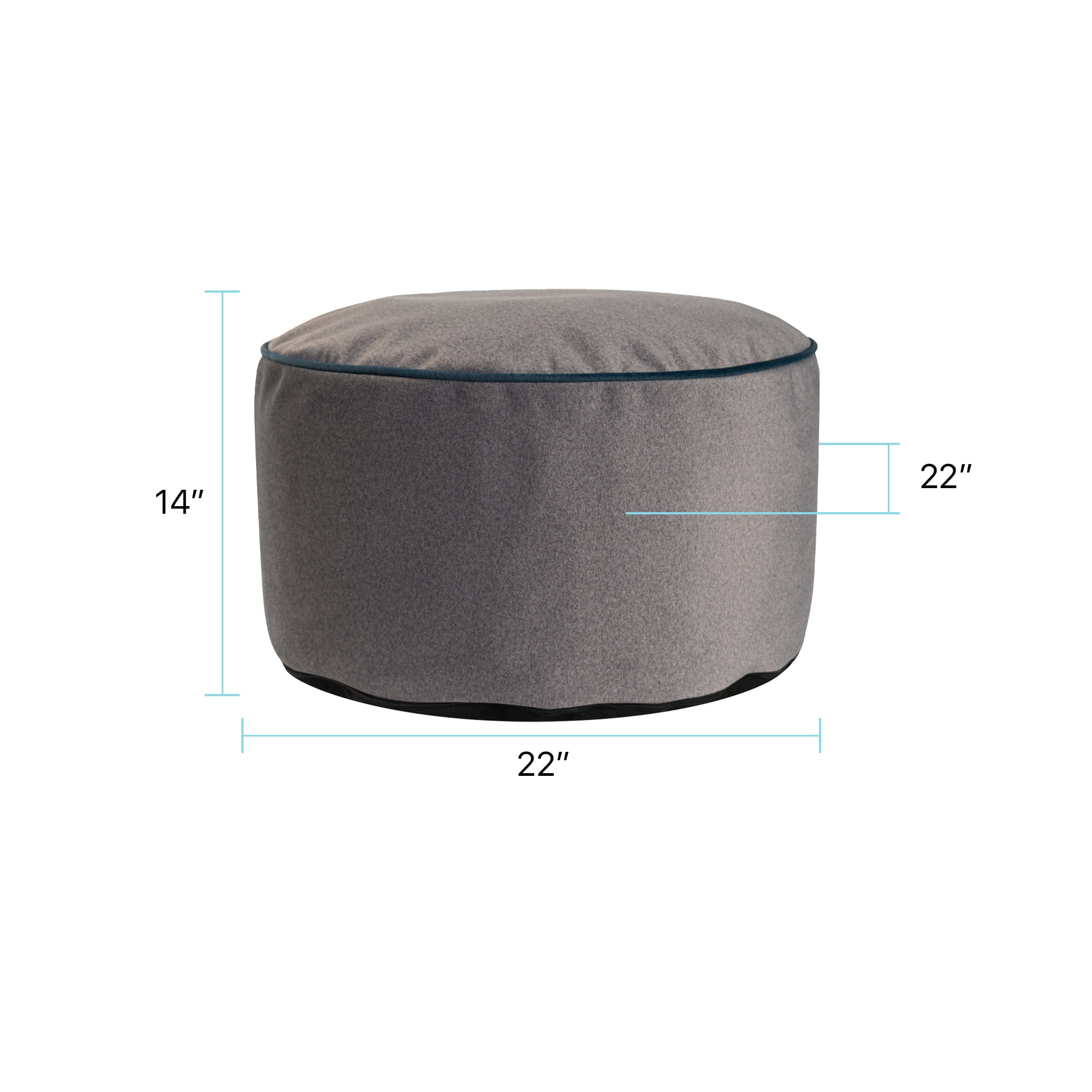 Qiviut Gray Foot Pouf