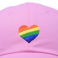thumbnail image 2 of DALIX Rainbow Heart Hat Embroidered Mens Womens Baseball Cap in Light Pink, 2 of 6