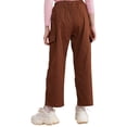 thumbnail image 3 of Doomiva Kids Girls Casual Athletic Cargo Pants Hip Hop Dance Trousers Joggers Sweatpants Brown 6, 3 of 7