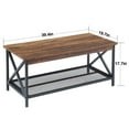 thumbnail image 6 of VECELO Coffee Table Set of 3 for Living Room, Industrial Coffee Table with 2 End Side Tables, Coffee Table Set with Metal Frame for Apartment Home Office, Brown, 6 of 9