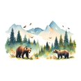 thumbnail image 2 of Mountain Tree Wall Decals Large Pine Tree Forest Animal Wall Stickers Deer Raccoon Bird DIY Removable Peel and Stick Wall Art Decals for Kids Room Classroom Nursery Bedroom Playroom Home Decor, 2 of 6