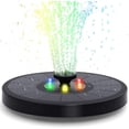 thumbnail image 1 of Fuente solar de 3 W con LED, 7 efectos, batería de 2000 mAh, bomba solar para estanque, bomba solar para fuente de agua, bomba para fuente de estanque, estanque de peces, baño para pájaros, jardín, 1 of 5