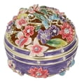 thumbnail image 2 of Enamel Jewelry Box, Exquisite Workmanship Exquisite Detail Trinket Boxes Purple  For Cars, 2 of 8