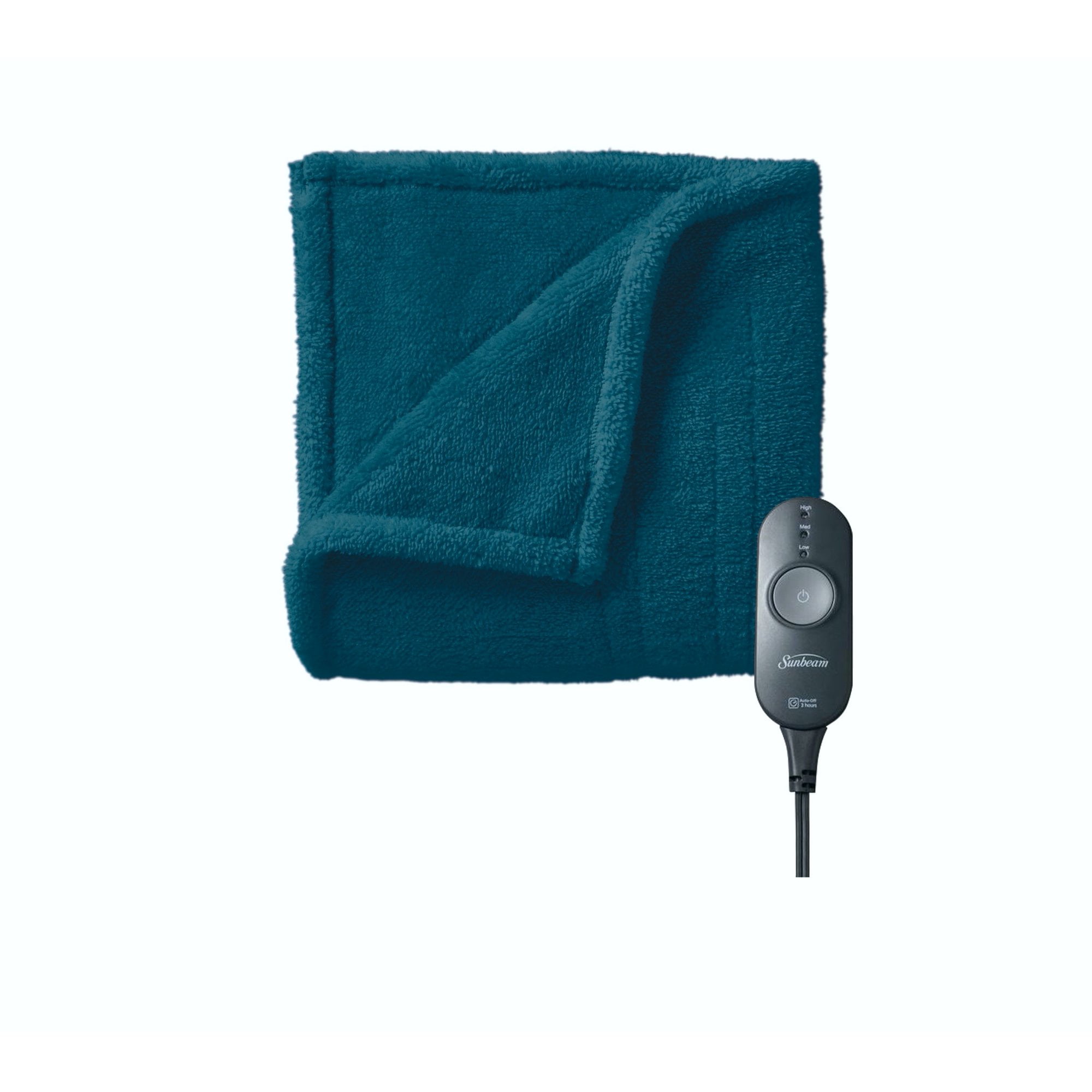 Sunbeam Microplush Comfy Toes Electric Heated Throw Blanket Foot Pocket