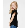 thumbnail image 2 of RABBIT SKINS Toddler Girls Flutter Sleeve Tee | Cute T-Shirt with Ruffles, Black, 4, 2 of 5