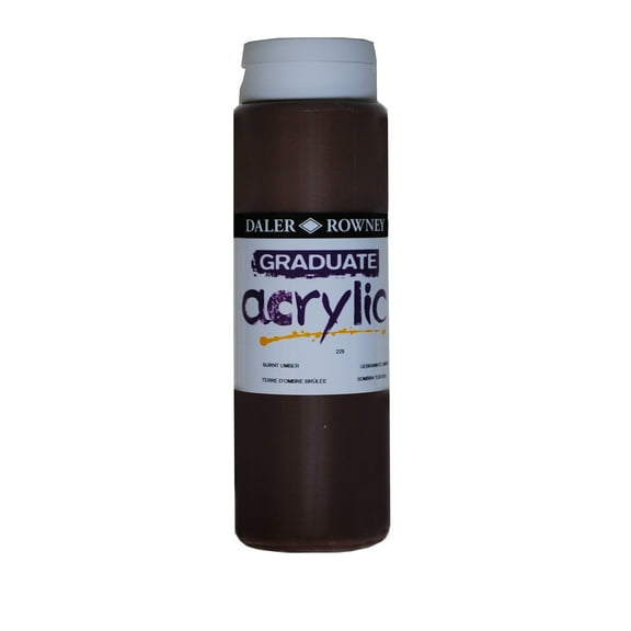 Daler-Rowney Graduate Acrylic, 500ml Bottle, Burnt Umber