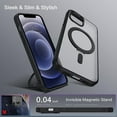 thumbnail image 6 of For iPhone 12 Pro Magnetic Case,iPhone 12 Case with Invisible Stand [Compatible with Magsafe], Full Body Protective Cover Slim Shockproof Phone Case for Apple iPhone 12/Pro 6.1", Black, 6 of 16