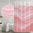 thumbnail image 5 of Pink Striped Shower Curtain, Waterproof Shower Curtains for Bathroom, Modern Abstract Art Wave Moire Gradient Washable Fabric Bathtub Curtain Set Bath Decor with 12 Hooks 72"x78", 5 of 8