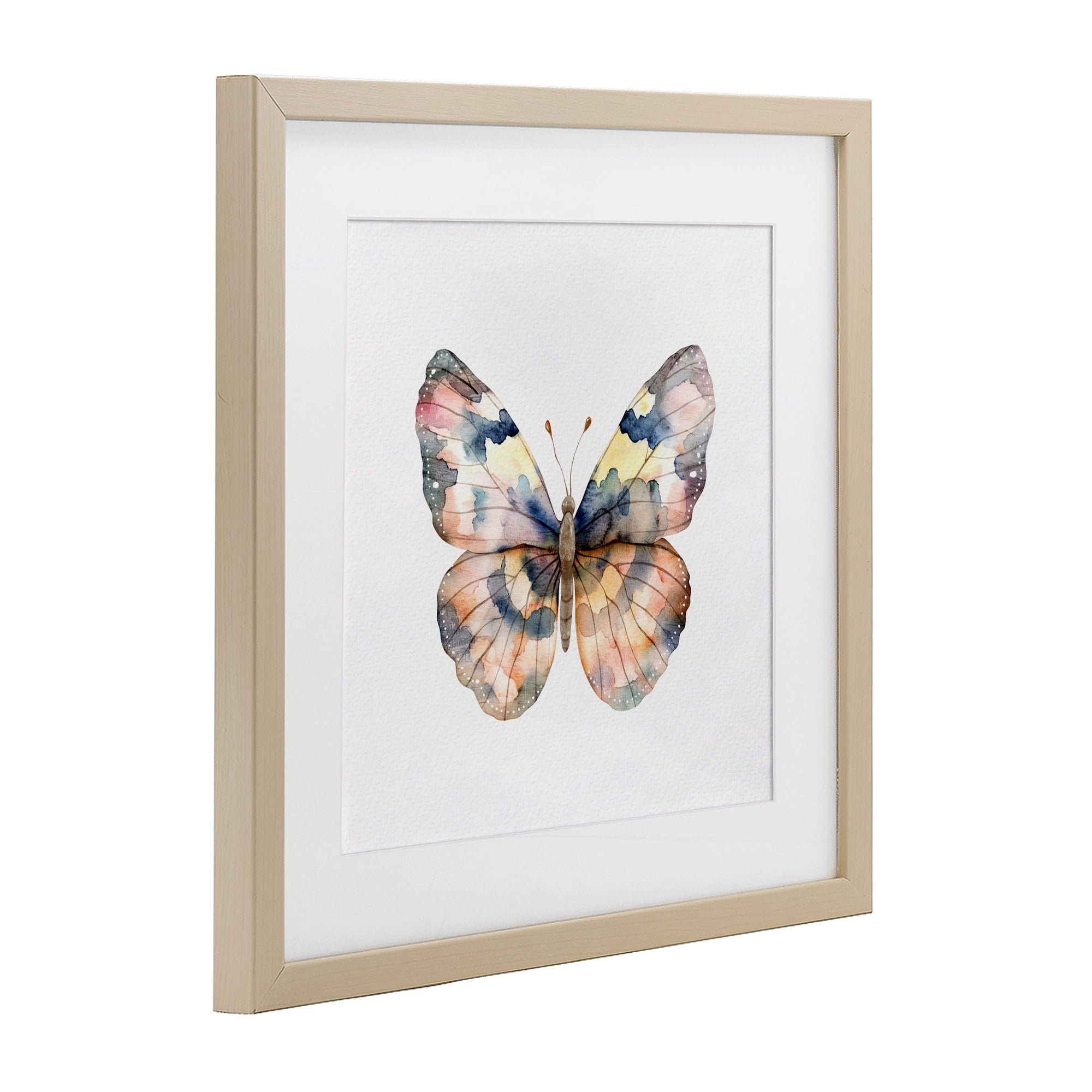 Stupell Industries Traditional Watercolor Butterfly Birch Framed Print Under Glass, design by Kim Allen