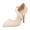 Beige, variant on High Heels for Women Elastic Spiral Strap Pointed Closed Toe Pumps Shoes Elegant Slip on Business Work Dress Shoes Silver Size 9.5