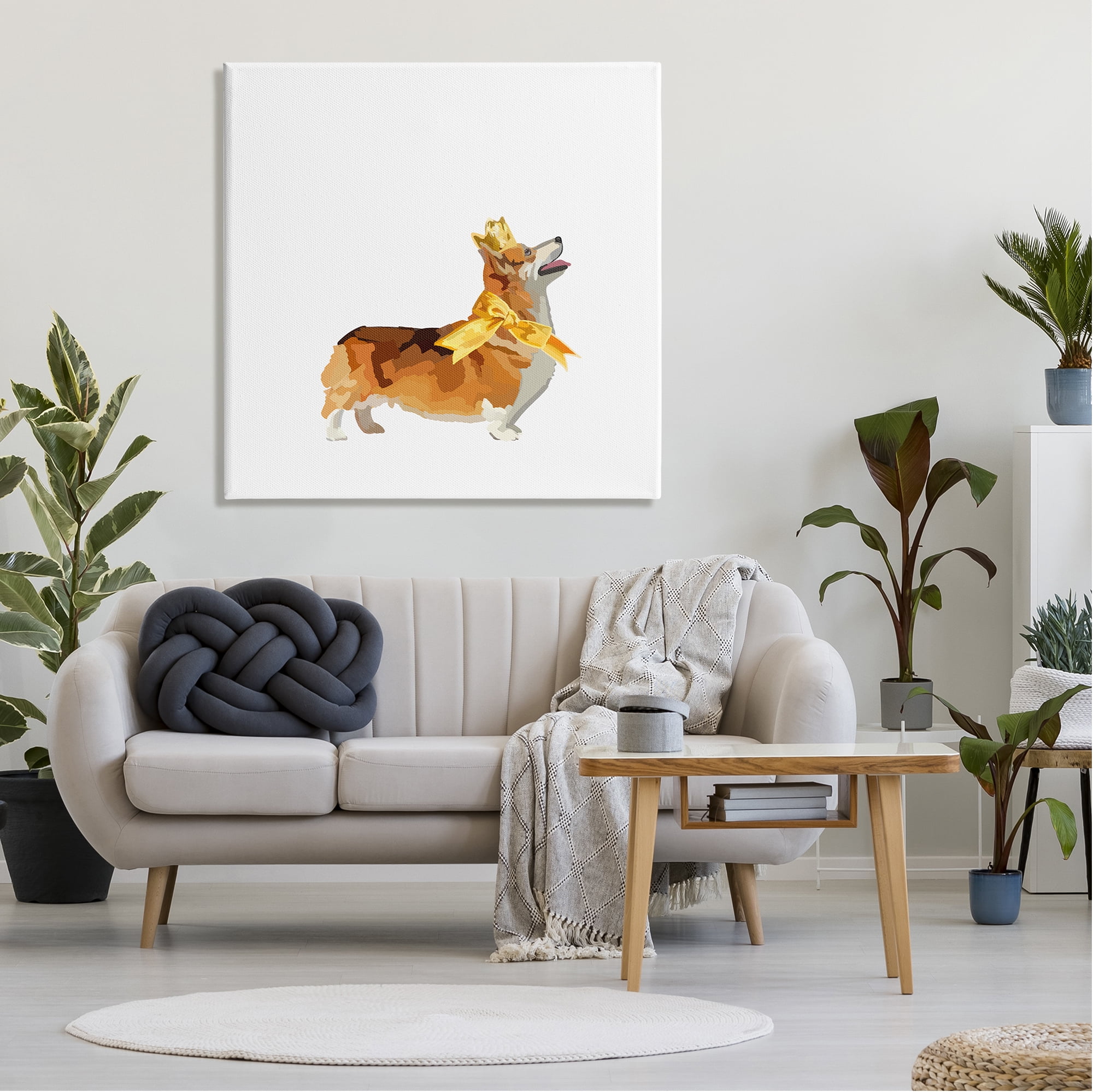 Stupell Industries Royal Corgi Dog Animals & Insects Painting Gallery Wrapped Canvas Art Print Wall Art, 36 x 36