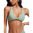 thumbnail image 1 of Top de Bikini CRZ YOGA con Nudo Frontal y Escote en V Verde XL, 1 of 4