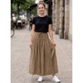 thumbnail image 2 of INSPIRE CHIC Women's High Waist Drawstring Solid Skirt Pants for All Seasons and Casual Wear with Versatile Styling Options L Khaki, 2 of 6