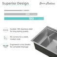 thumbnail image 5 of Tourner 32" 18 Gauge Stainless Steel Undermount Kitchen Sink in Matte Black, 5 of 12
