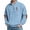 Blue, variant on Men's Hoodless Sweatshirt Heavyweight Pullover Long Sleeve Crewneck Casual Athletic Jogging Workout Top With Front Pocket Streetwear Gym Training Grey 2XL