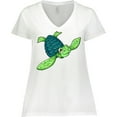thumbnail image 3 of Inktastic Sea Turtle with swirls Women's Plus Size V-Neck T-Shirt, 3 of 5