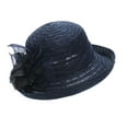 thumbnail image 3 of CAIXIA Derby Hats for Women Large Flower Tea Party Outfit Elegant Church Hat Adjustable Wide Brim Fascinator Sun Hat Wedding Cocktail Bride Headband, 3 of 5
