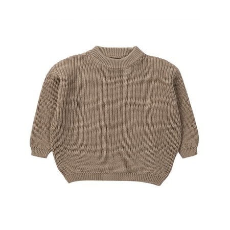 

Bowanadacles Baby Girl Boy Long Sleeve Solid Knitted Pullover Sweater Sweatshirt