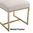 thumbnail image 4 of Dayalane Mid Century Modern Dining Chairs Set of 2, Beige Linen Upholstered Kitchen & Dining Room Chairs with Gold Metal Frame, Armless Side Chairs for Living Room, 4 of 6