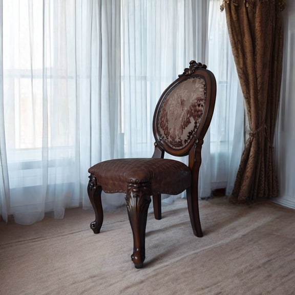 MMGW Set of 2 Versailles Cherry Finish Side Chairs