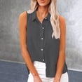 thumbnail image 2 of Aoiroe Linen Shirts for Women,Womens Business Casual Tops Summer Casual Tunic Blouse Casual Tunic Blouses Linen Sleeveless Tank Tops Sleeveless Office Work Tops Dark Gray 5XL, 2 of 4