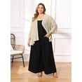 thumbnail image 2 of DARING DIVA Women's Plus Shrug 3/4 Sleeve Open Front Cardigans 1X Apricot, 2 of 6