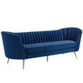 thumbnail image 3 of Modway Opportunity Performance Velvet Sofa and Armchair Set in Navy, 3 of 6