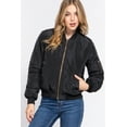 thumbnail image 4 of Simply Fashion Women's Bomber Jacket - Stylish Outerwear for All Seasons black,small, 4 of 5