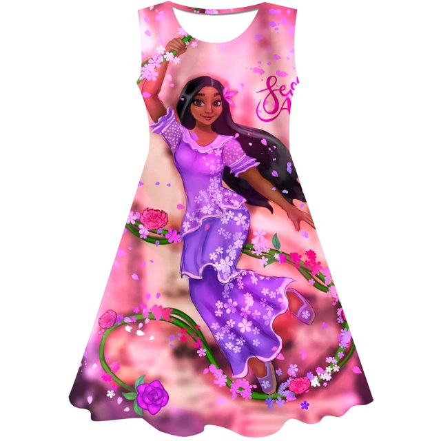 Disfraz de Encanto de Disney para niñas, vestido de princesa, disfraz de Isabela Mirabel, Carnaval, fiesta de cumpleaños y Navidad