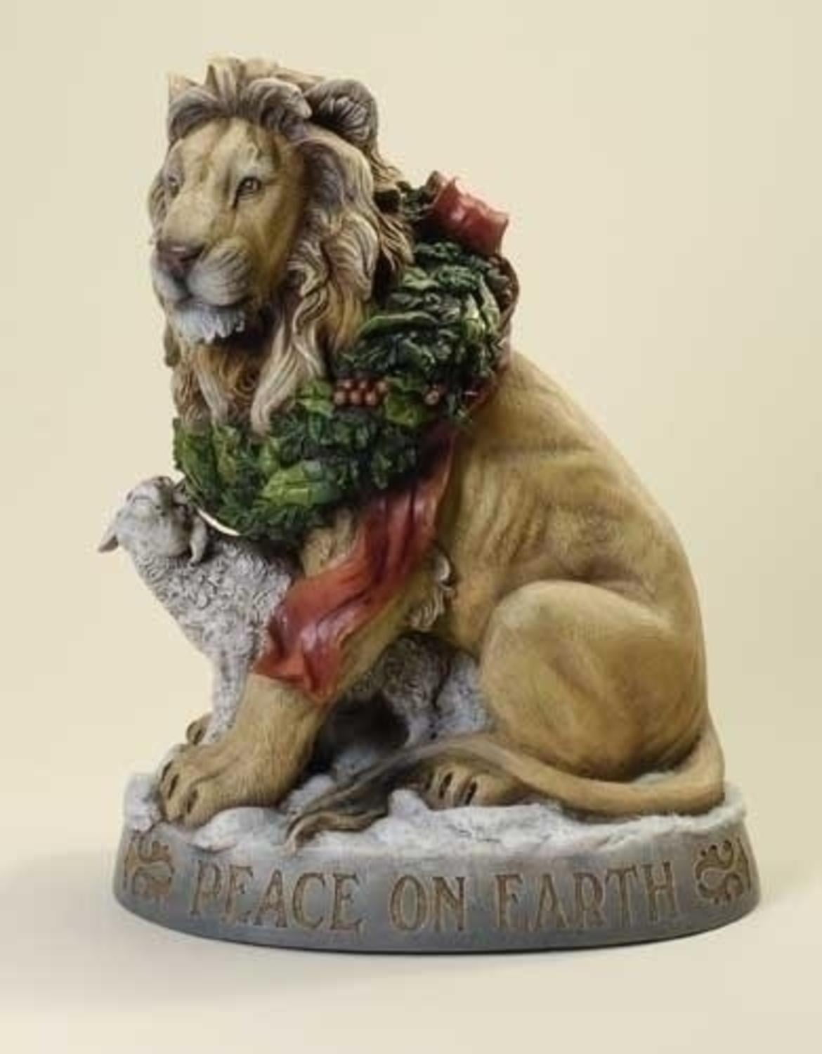 20" Joseph's Studio Lion & Lamb Peace on Earth Inspirational Christmas
