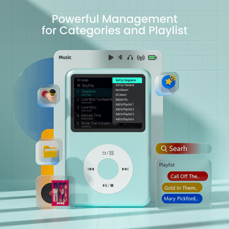 Innioasis Mp3 Player with Bluetooth, 2.4