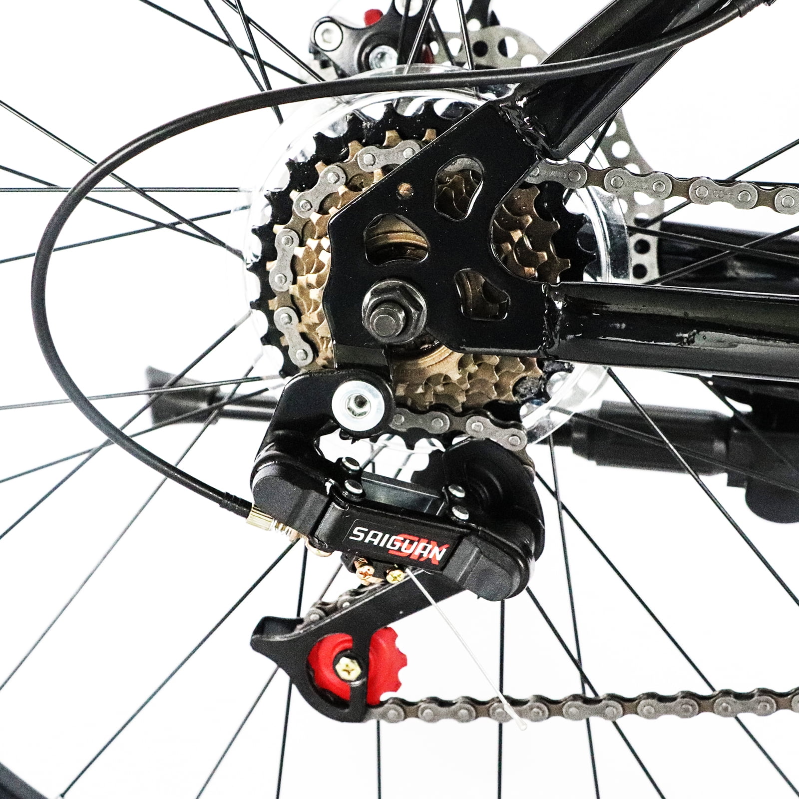 26 Inch 21 Speed Mountain Bike with Dual Disc Brakes Shock Absorbing Fork