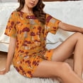thumbnail image 6 of Kdxio Mushroom Print Pajamas Sets for Women Short-Sleeved Pjs with Lounge Shorts Two Piece Sleepwear S-4XL, 6 of 8