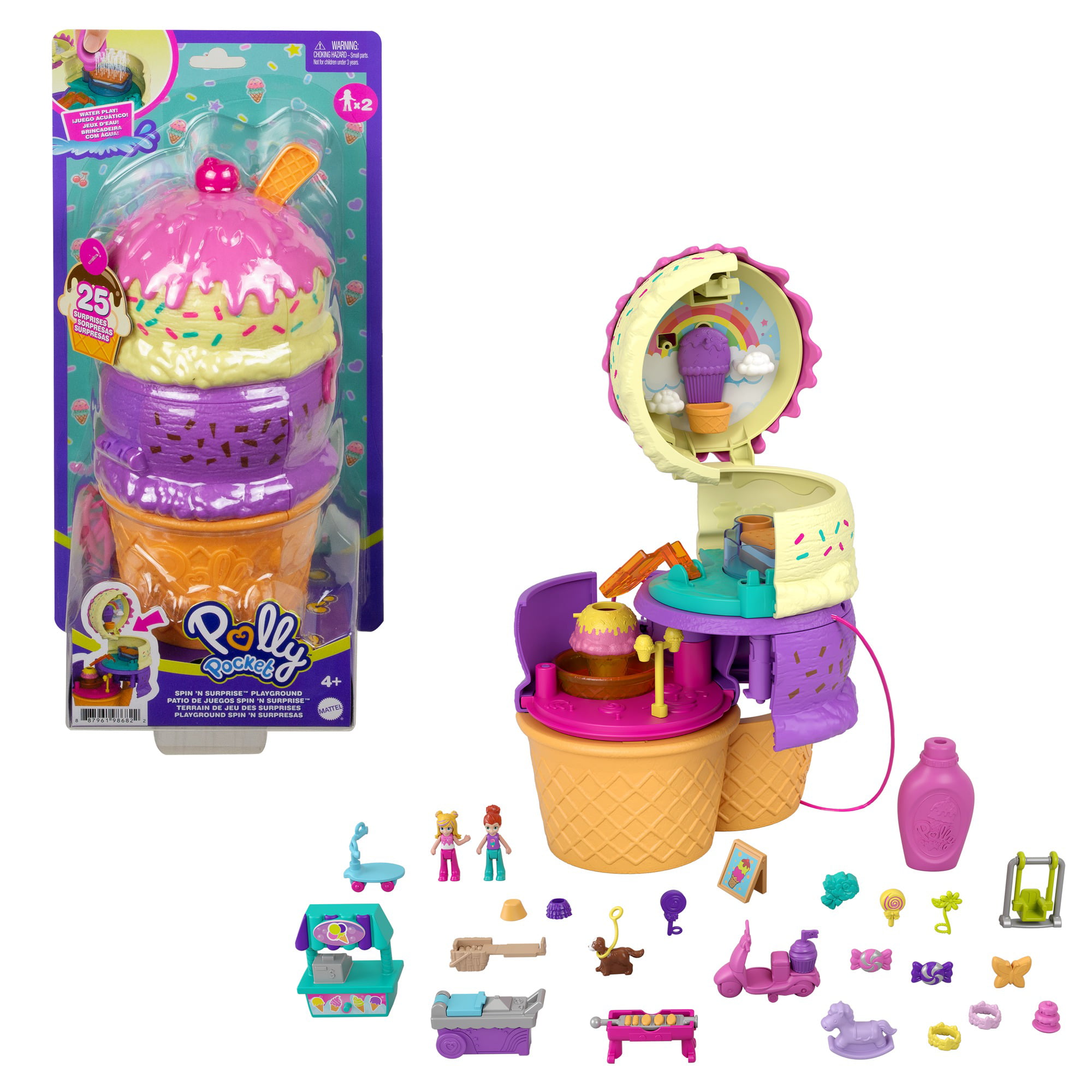 Polly Pocket Spin 'n Surprise Smoothie Compact Playset with Accessories