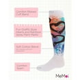 thumbnail image 3 of MeMoi Graffiti Heart Cotton Blend Knee High Socks - Girls - Female, 8, White, 3 of 7
