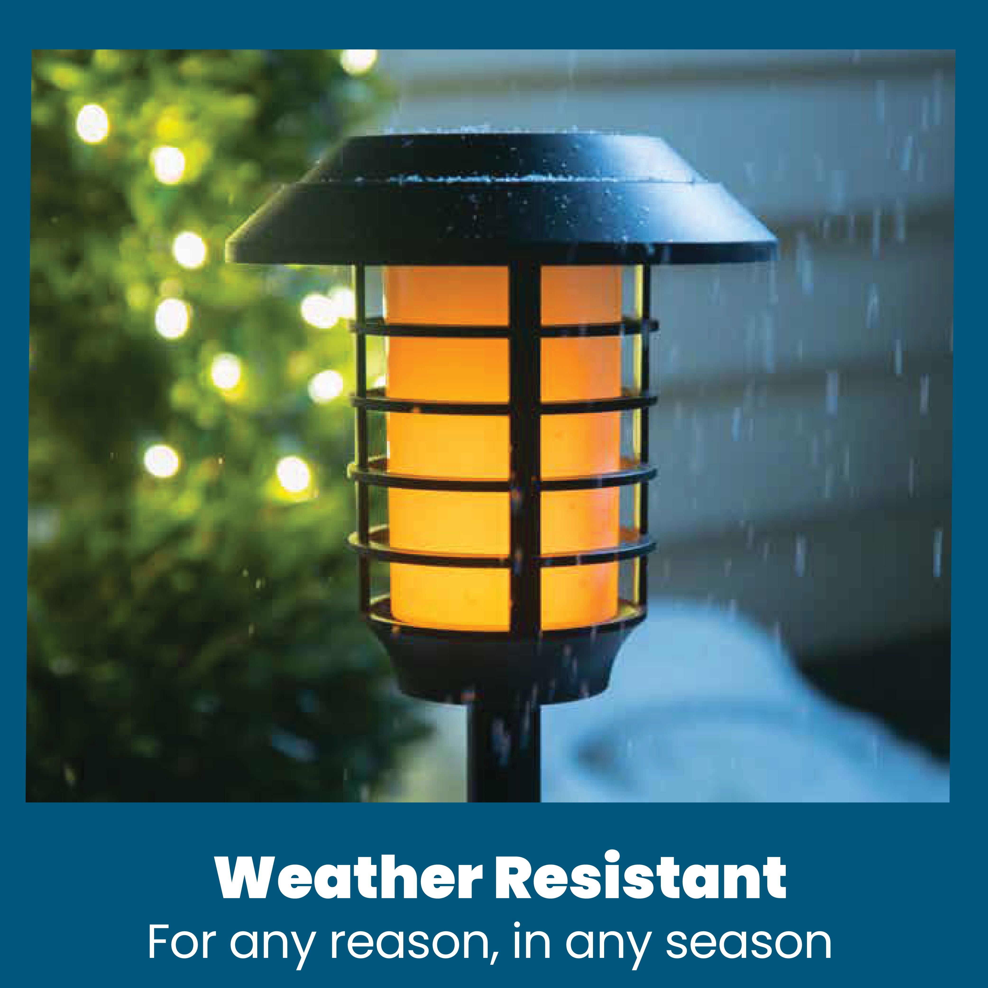 Bell + Howell Smart Solar Pathway Lights, Warm Flame Outdoor Lighting