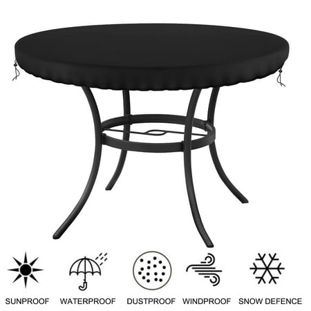 

TWSOUL Round Table Cover Suitable for 55-Inch Diameter Patio Round Table Thick Anti-Tearing Double Layer Oxford Cloth with Handle Easy to Wear and Take Off