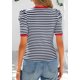 thumbnail image 2 of Camiseta PRETTYGARDEN para mujer, color azul marino, a rayas, color azul marino, 2 of 9